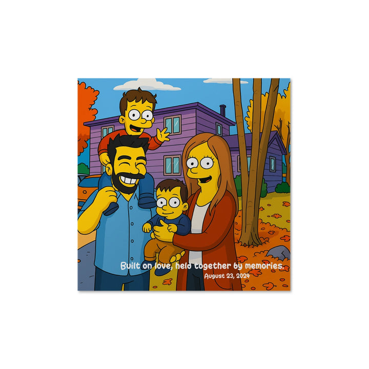 Custom Cartoon Family Portrait Poster - Simpson Style