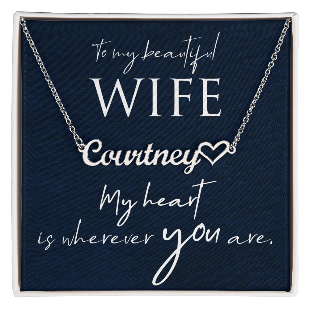 Personalized name necklace for wife
