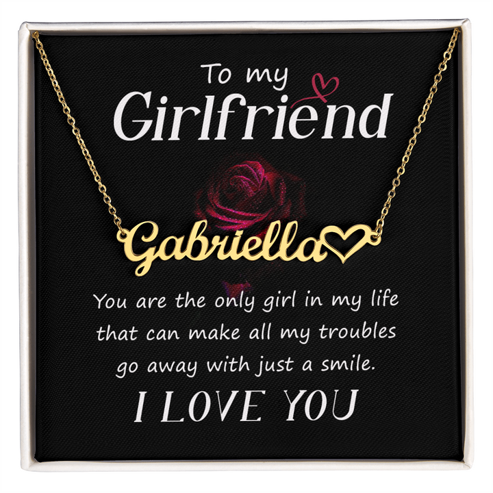Personalized Name Necklace for Girlfriend – With Heart