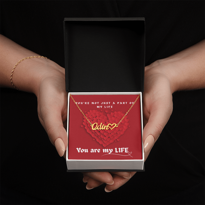Personalized Name Necklace With Heart- You Are My Life