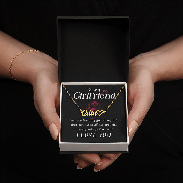 Personalized Name Necklace for Girlfriend – With Heart