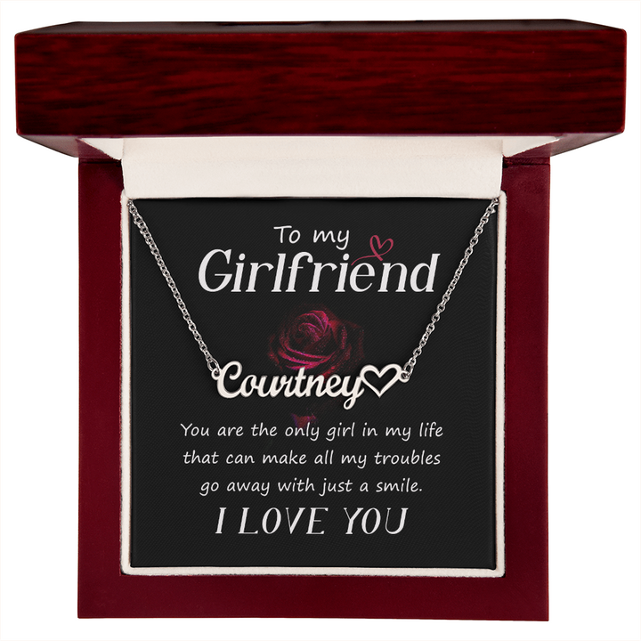 Personalized Name Necklace for Girlfriend – With Heart