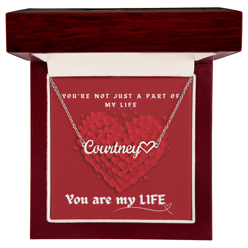 Personalized Name Necklace With Heart- You Are My Life