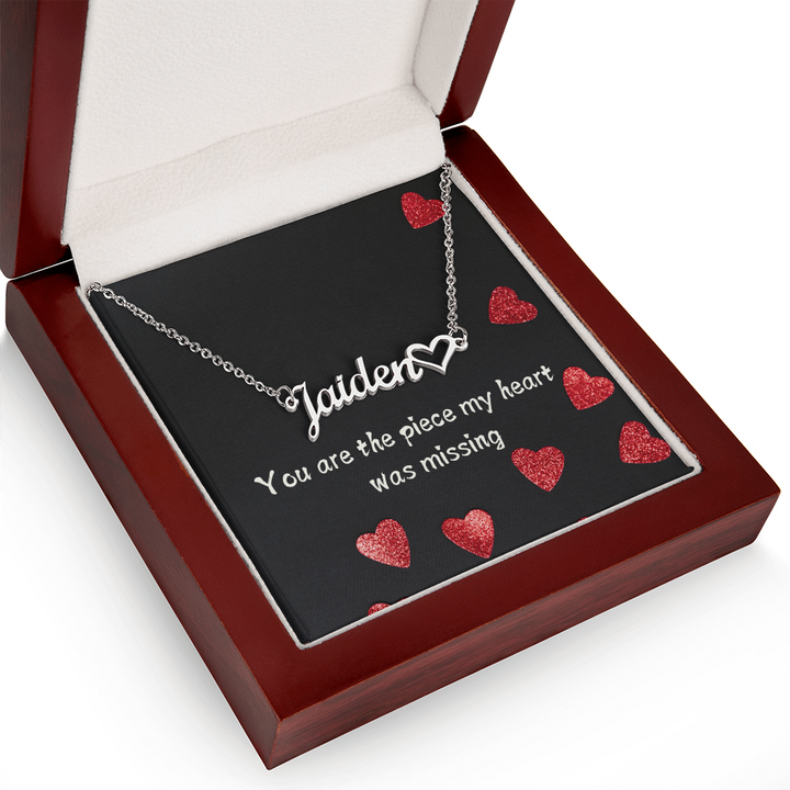 Personalized Name Heart Pendant for Her - You Are The Piece