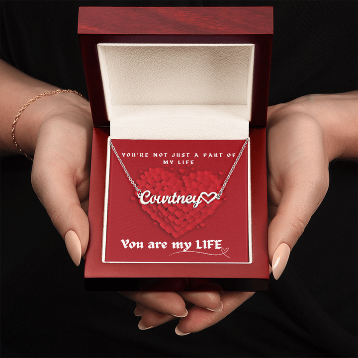 Personalized Name Necklace With Heart- You Are My Life