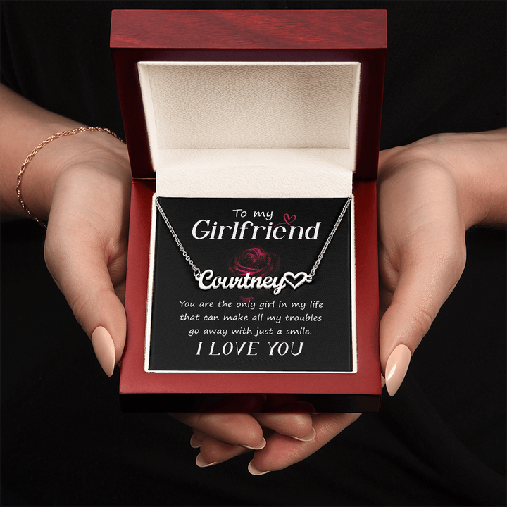Personalized Name Necklace for Girlfriend – With Heart