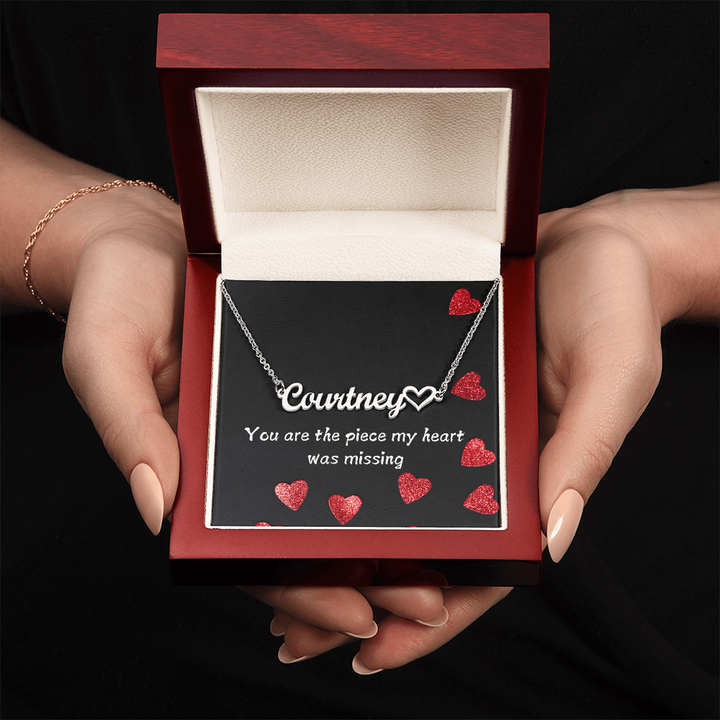 Personalized Name Heart Pendant for Her - You Are The Piece