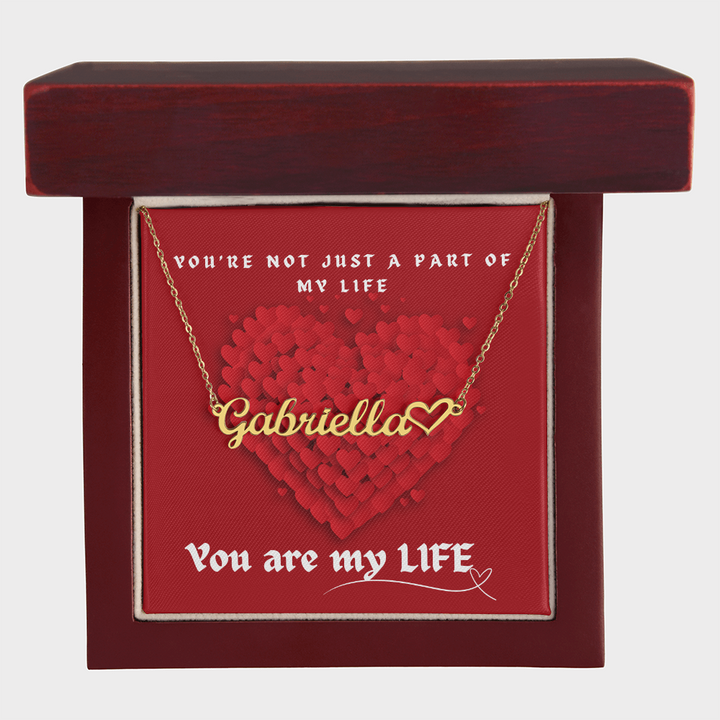 Personalized Name Necklace With Heart- You Are My Life