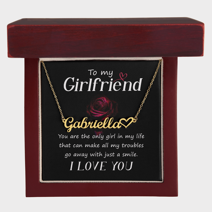 Personalized Name Necklace for Girlfriend – With Heart