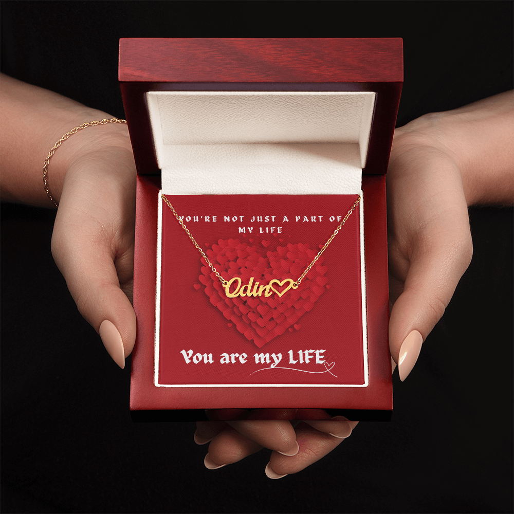 Personalized Name Necklace With Heart- You Are My Life