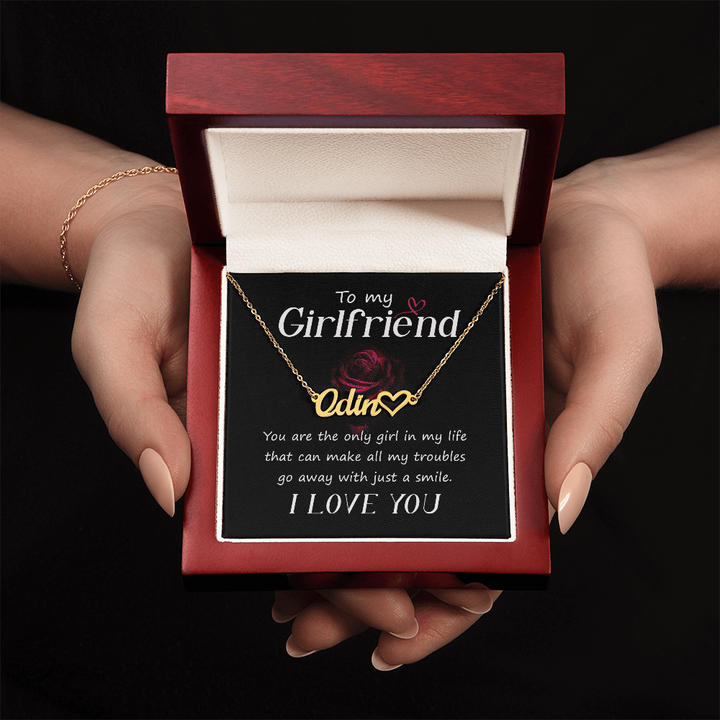 Personalized Name Necklace for Girlfriend – With Heart