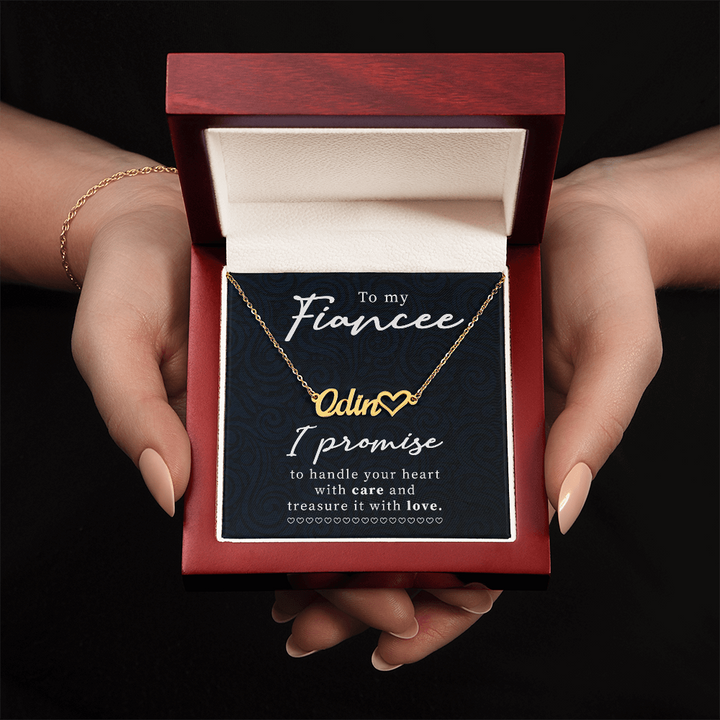 Personalized Name Necklace for Fiancée – Gift with Heart Charm