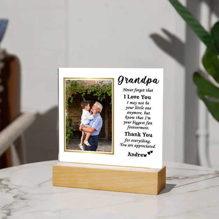 Personalized Grandpa Photo Plaque with Message