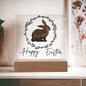 Happy Easter Farmhouse Sign Acrylic Rabbit Decor