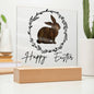 Happy Easter Farmhouse Sign Acrylic Rabbit Decor