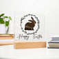 Happy Easter Farmhouse Sign Acrylic Rabbit Decor