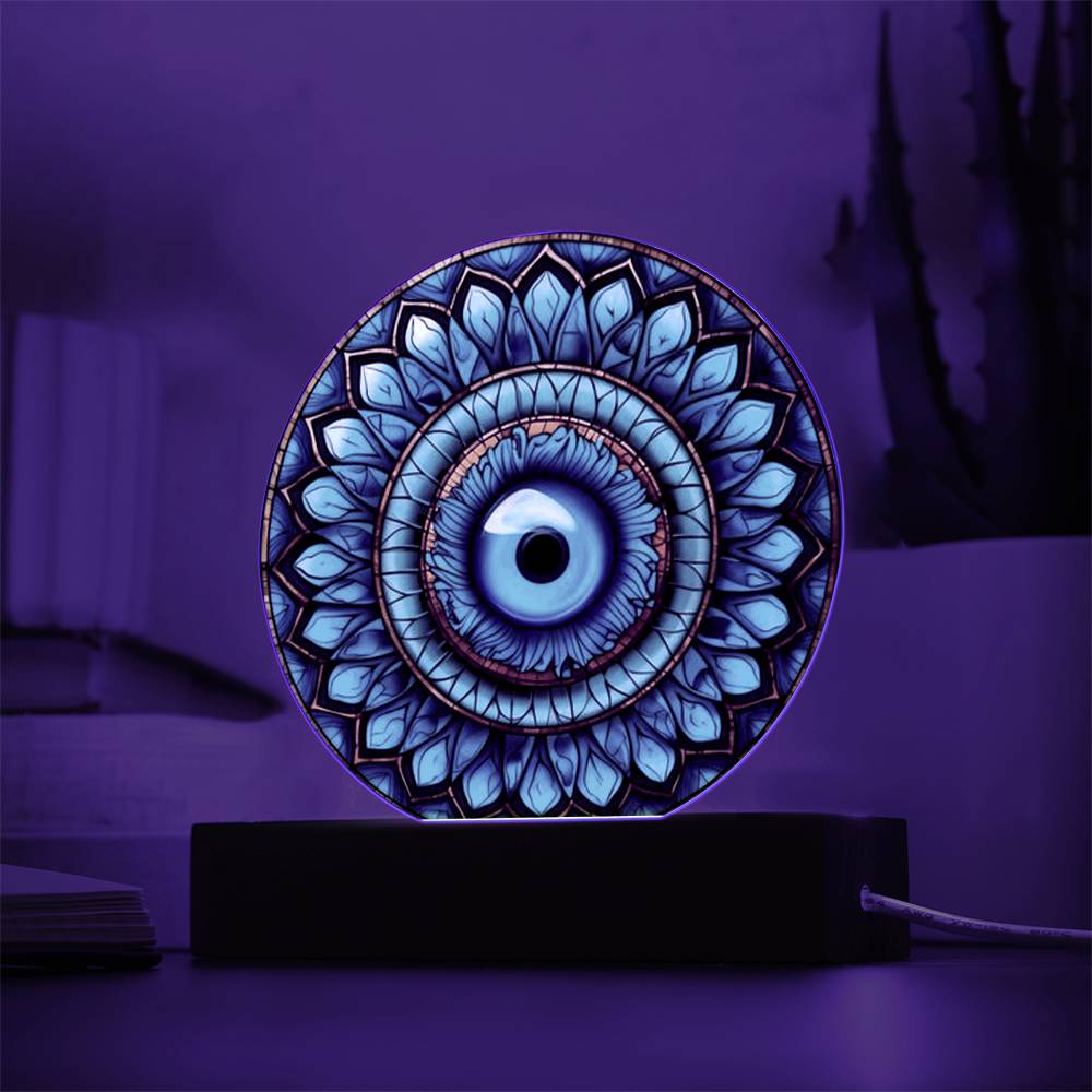 Evil Eye Stained Glass Acrylic plaque LED Night Light
