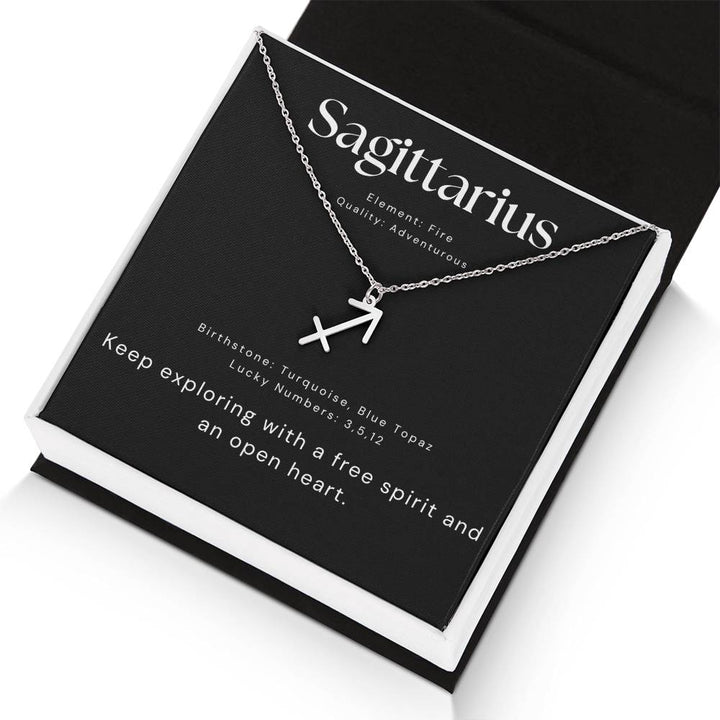 Sagittarius Zodiac Silver Necklace