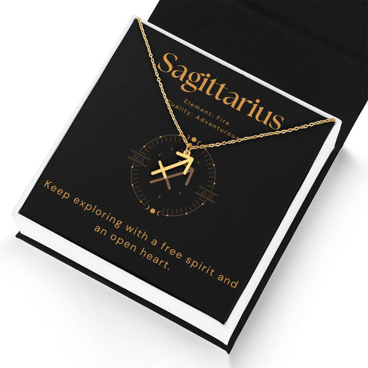 Sagittarius Zodiac Gold Necklace