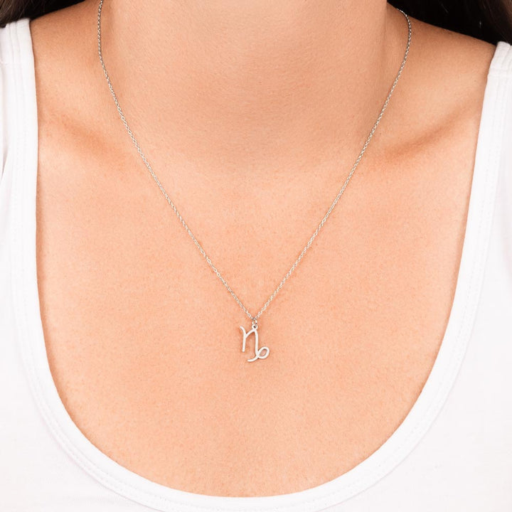 Capricorn Zodiac Silver Necklace
