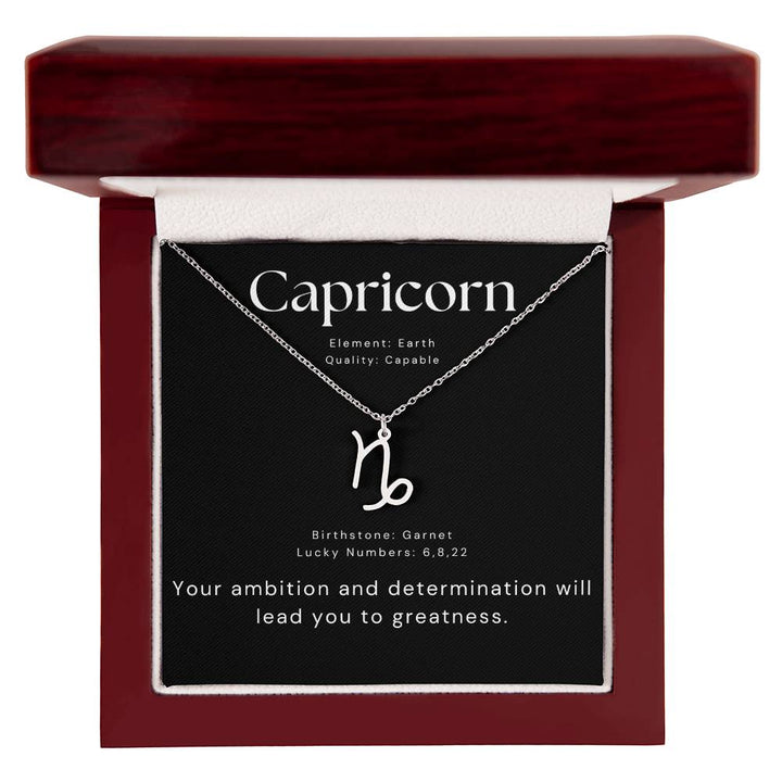 Capricorn Zodiac Silver Necklace