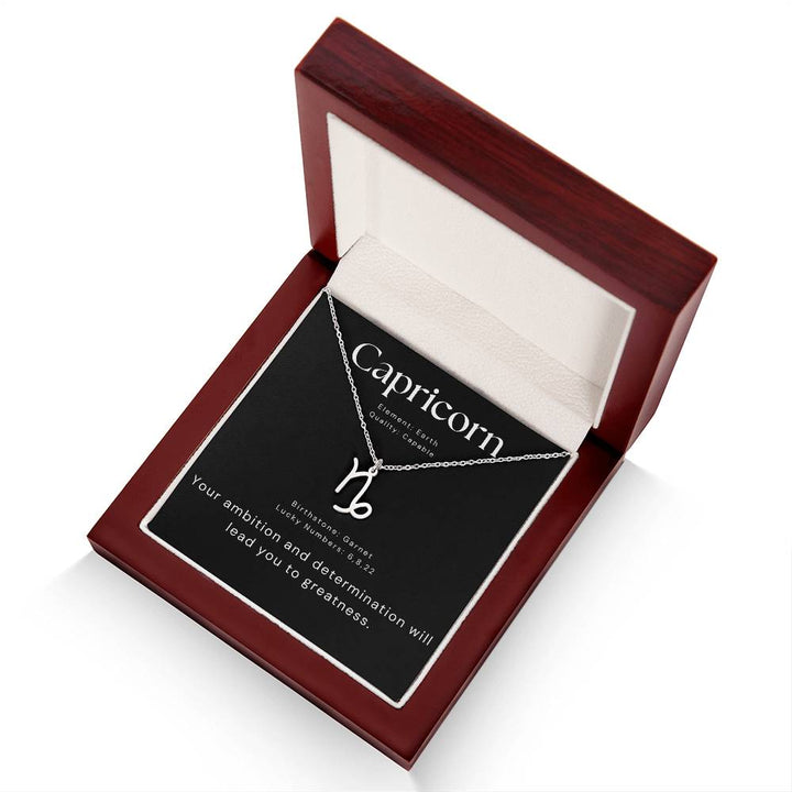 Capricorn Zodiac Silver Necklace