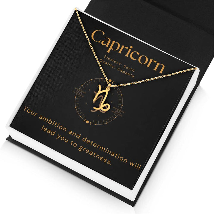 Capricorn Zodiac Gold Necklace