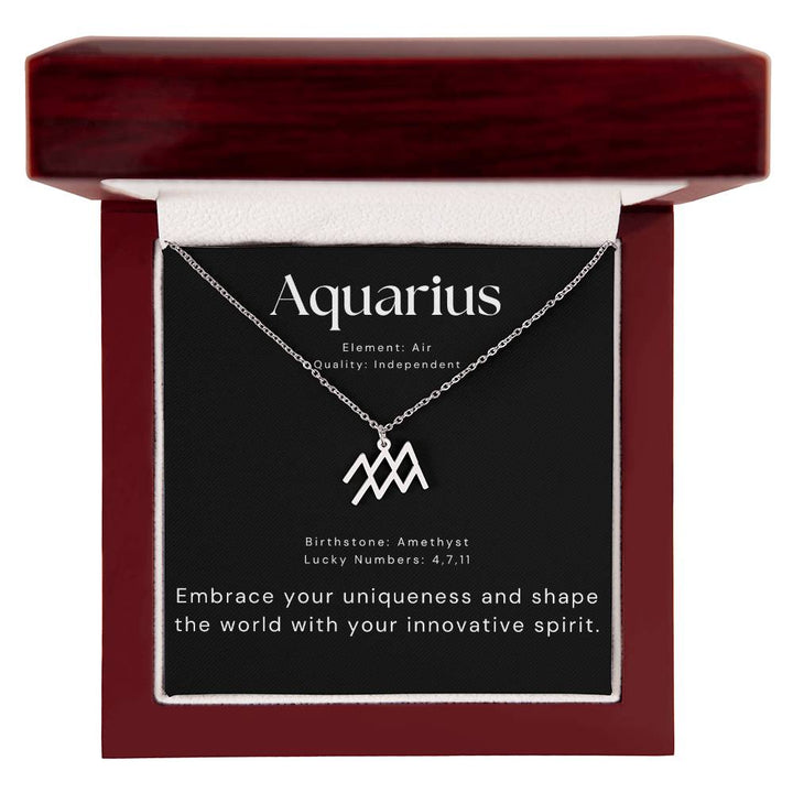 Aquarius Zodiac Silver Necklace