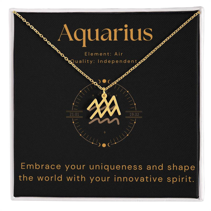 Aquarius Zodiac sign necklace