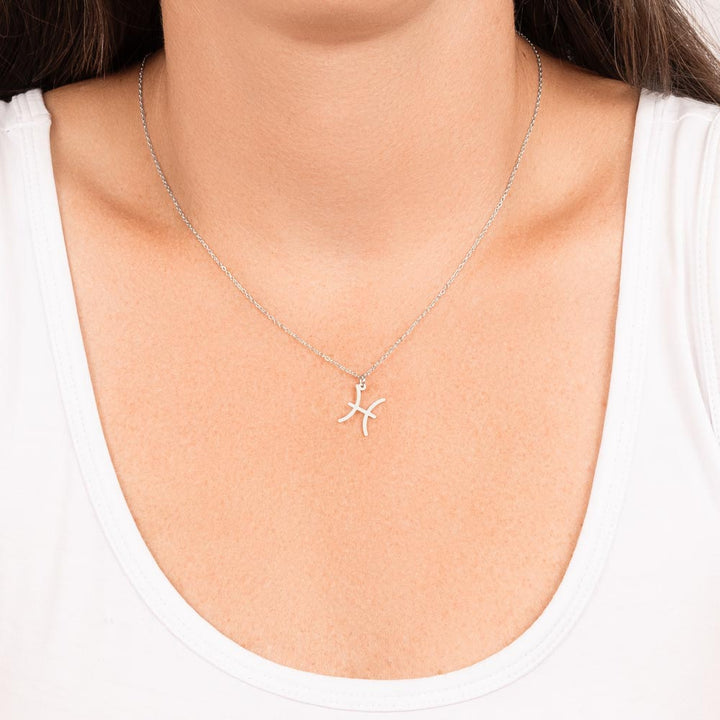 Pisces Zodiac Silver Necklace