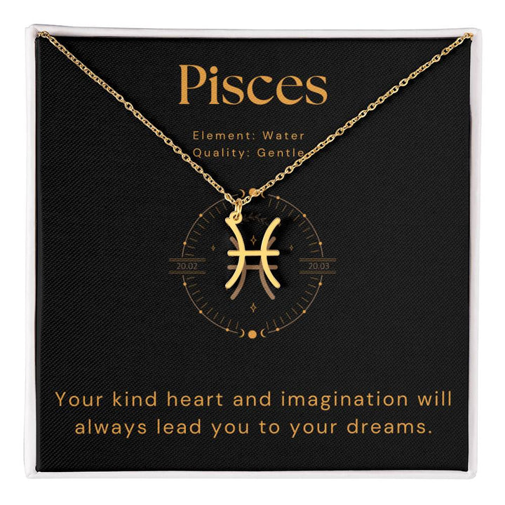 pisces zodiac sign necklace