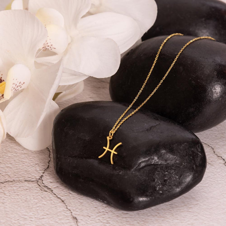 Pisces Zodiac Gold Necklace