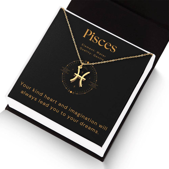 Pisces Zodiac Gold Necklace