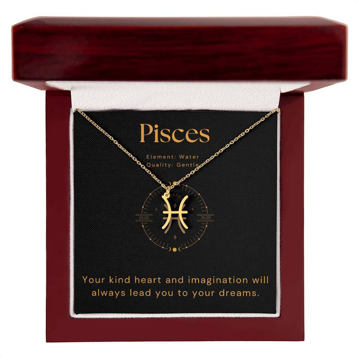 Pisces Zodiac Gold Necklace