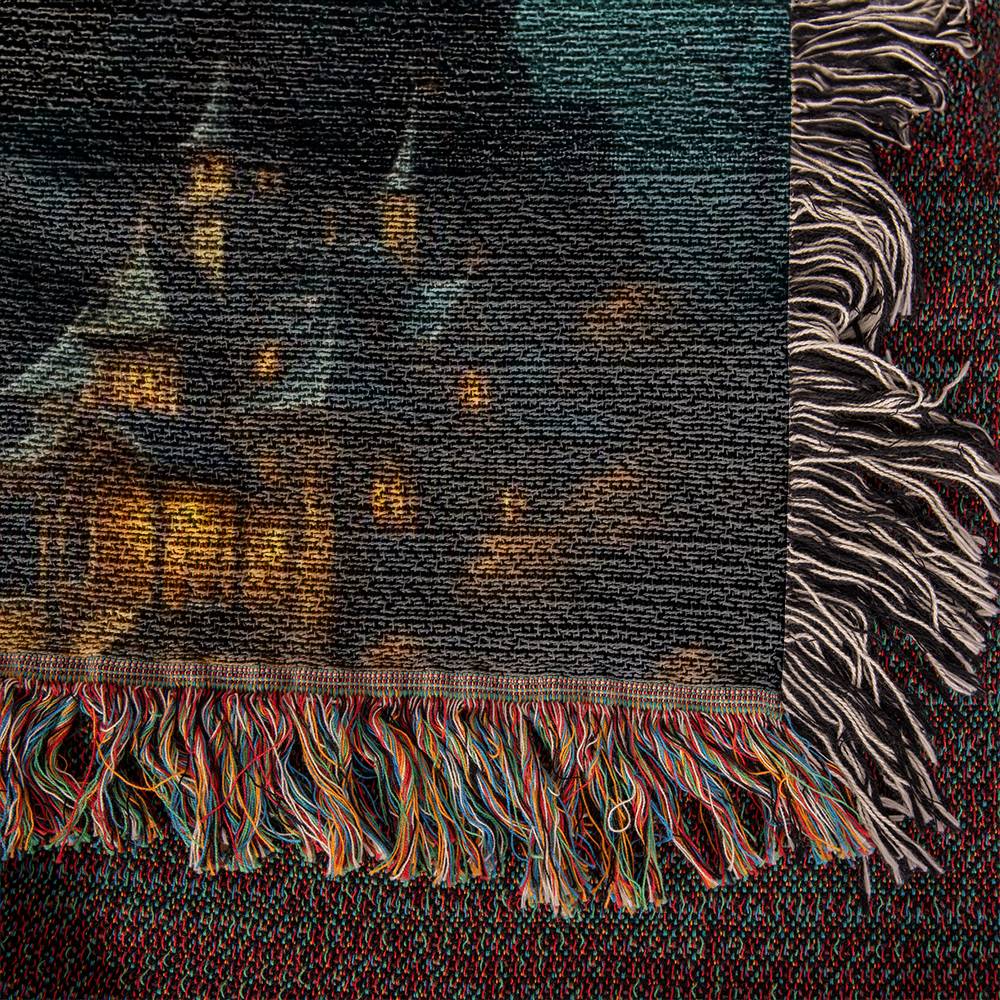 Custom Castle Woven Blanket with Text