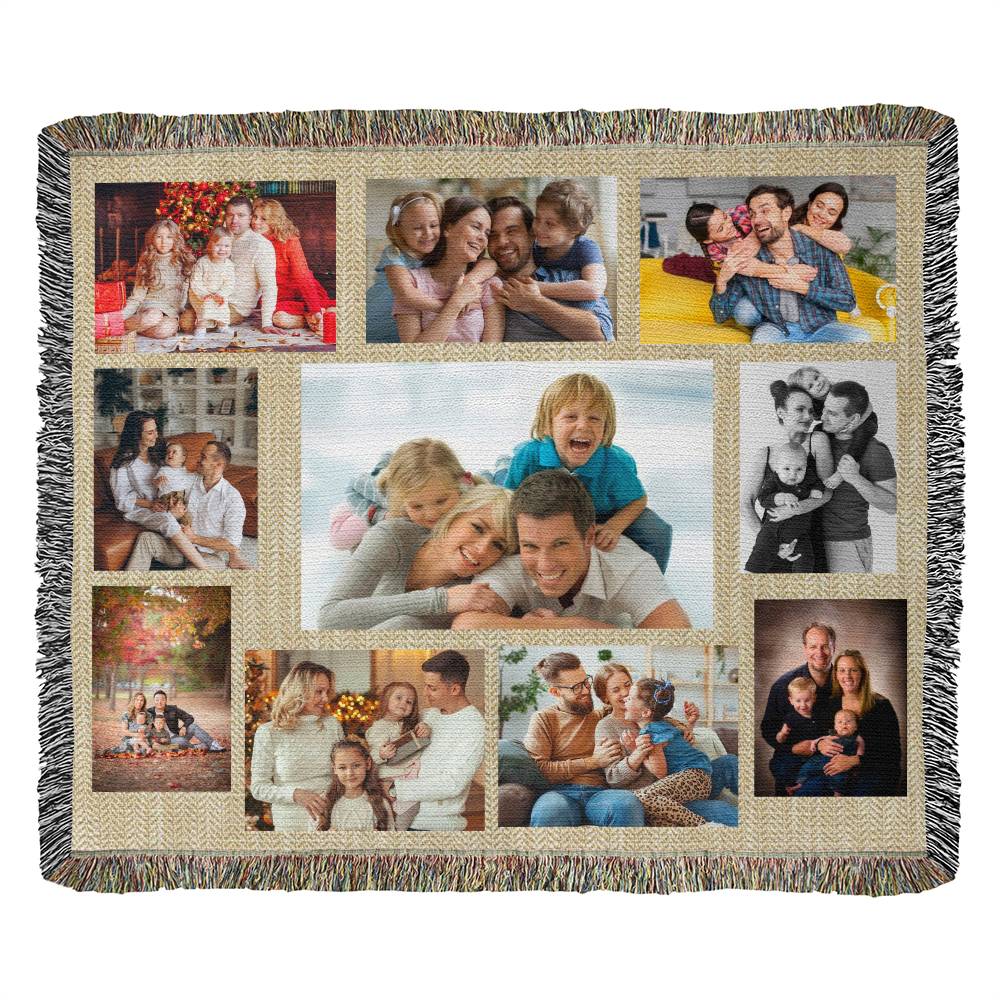 Customizable Photo Collage Woven Blanket