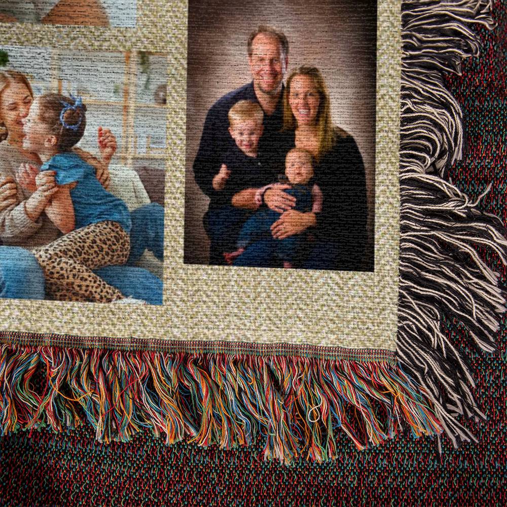 Customizable Photo Collage Woven Blanket