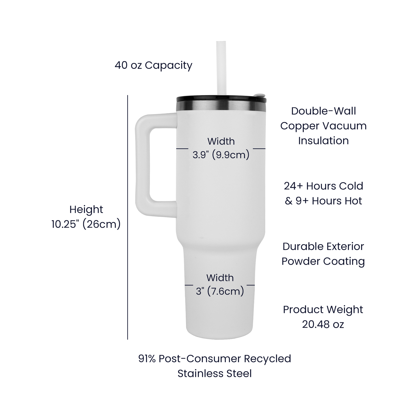 Dad Outdoor Mug – Insulated Travel Tumbler with Handle & Straw