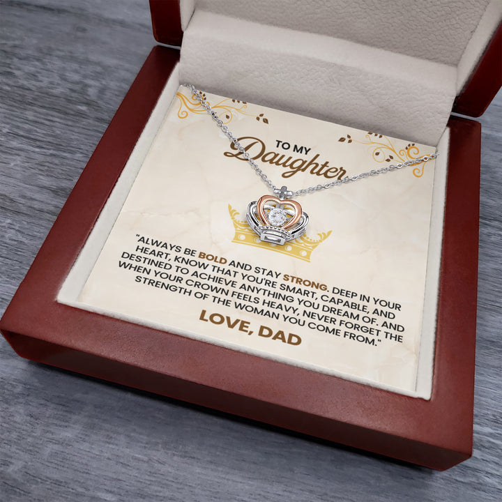 Crown Heart Necklace Gift from Dad