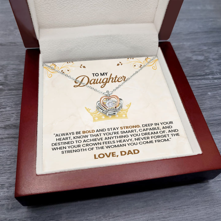 Crown Heart Necklace Gift from Dad