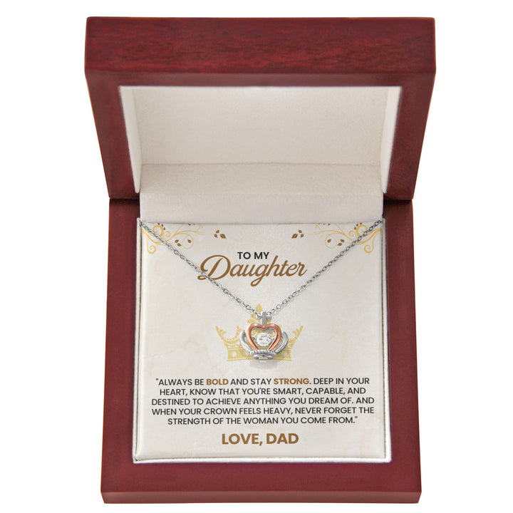 Crown Heart Necklace Gift from Dad