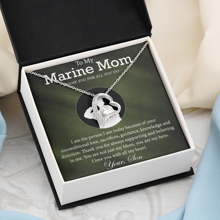 Marine Mom Heart Necklace from Son