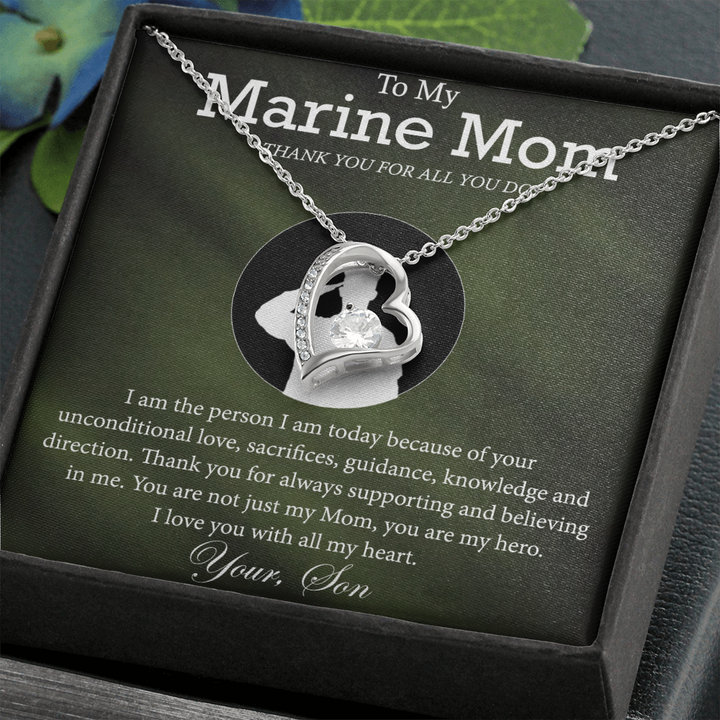 Marine Mom Heart Necklace from Son