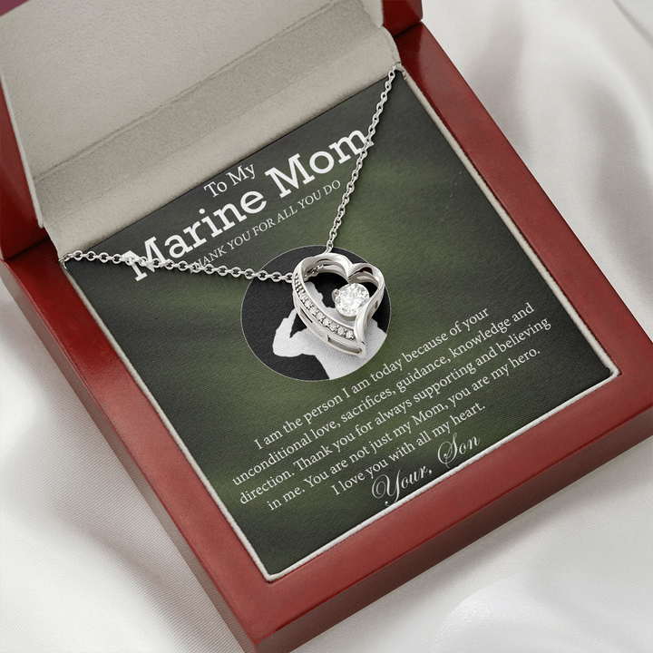 Marine Mom Heart Necklace from Son