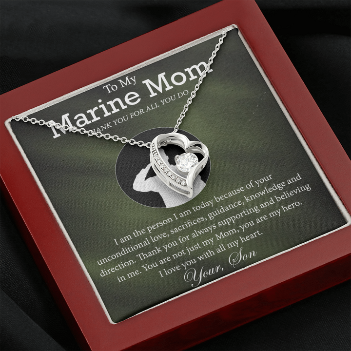 Marine Mom Heart Necklace from Son