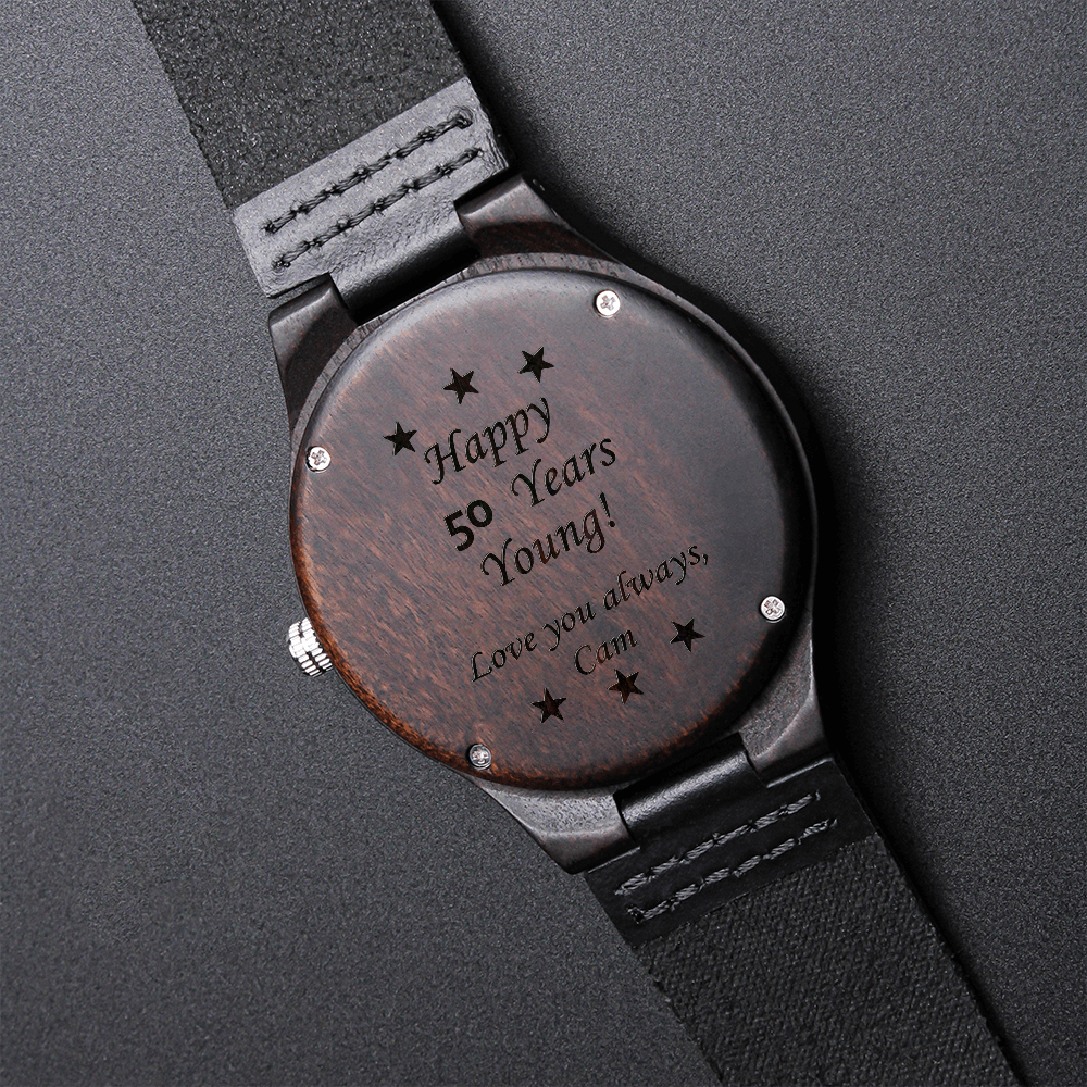 Happy 50th Birthday | Custom Wood Watch For Him