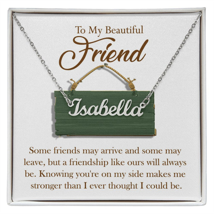 Custom Friend Necklace with Heartfelt Message