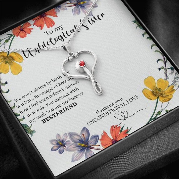 Stethoscope Necklace Gift for Unbiological Sister