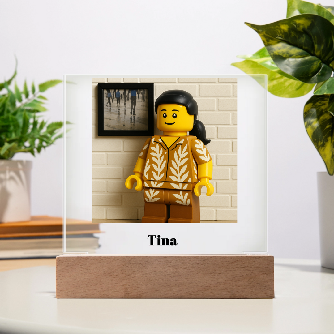 personalize acrylic lego style gift for her