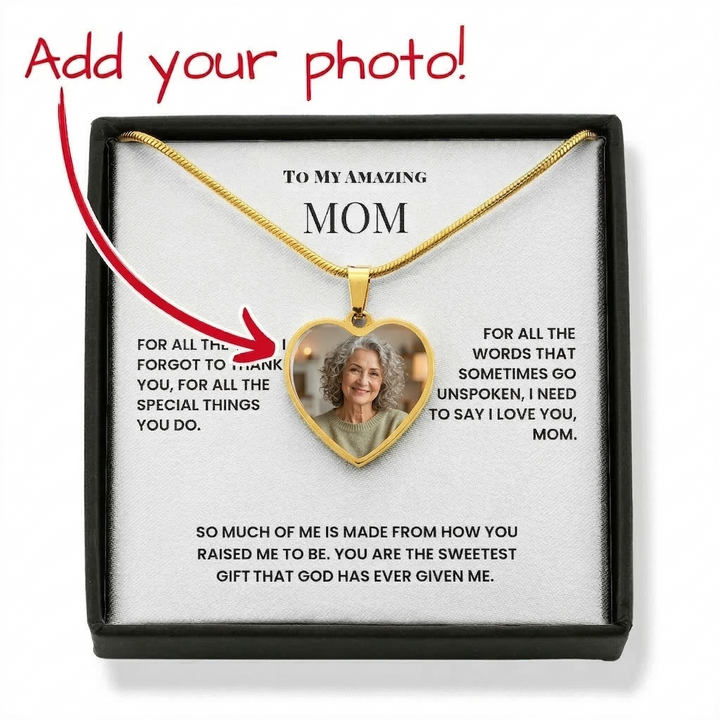 Personalized Photo Necklace Gift For Mom